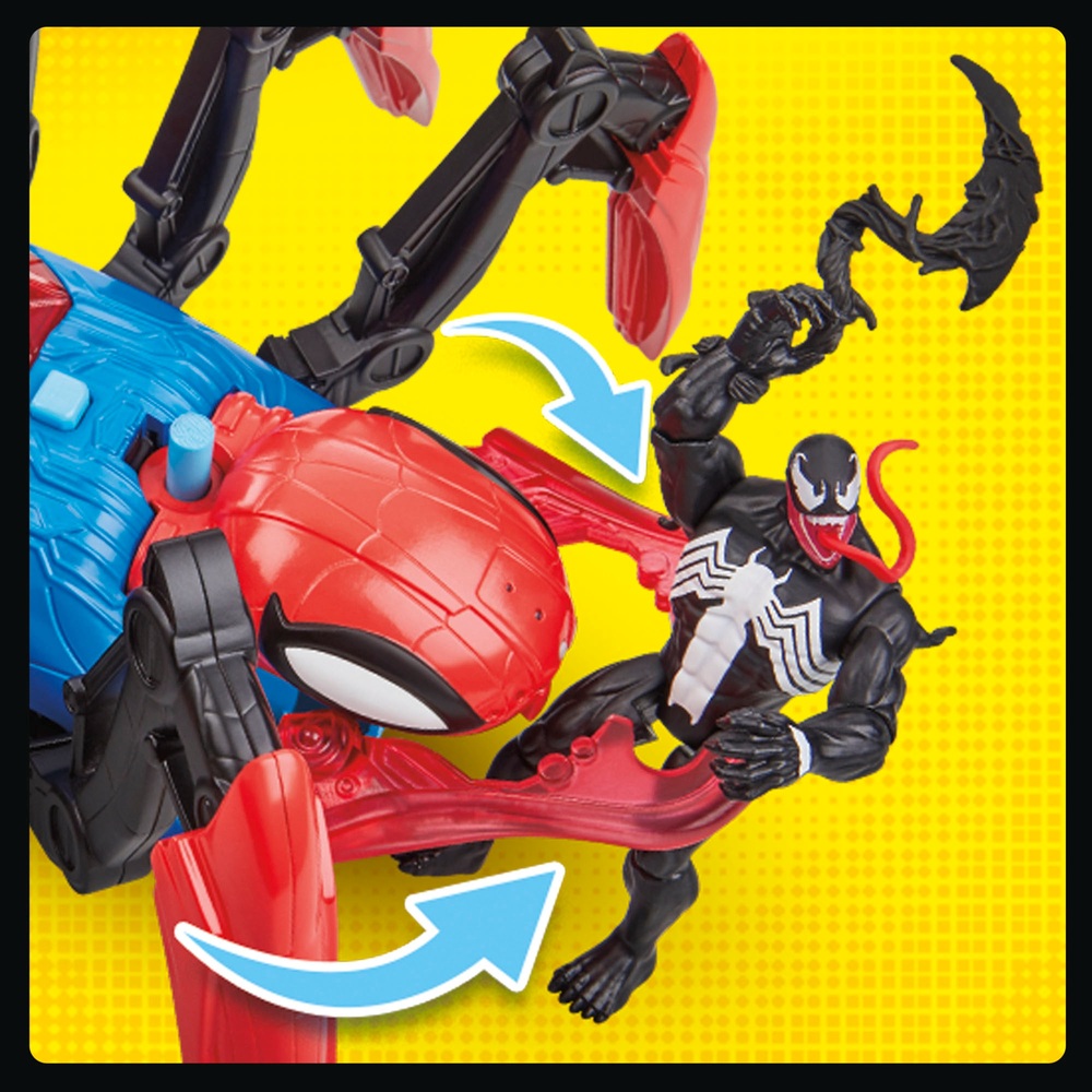 Figurine de collection Spiderman Pack de 3 figurines articulées avec  véhicule jet araignée 3 Marvel