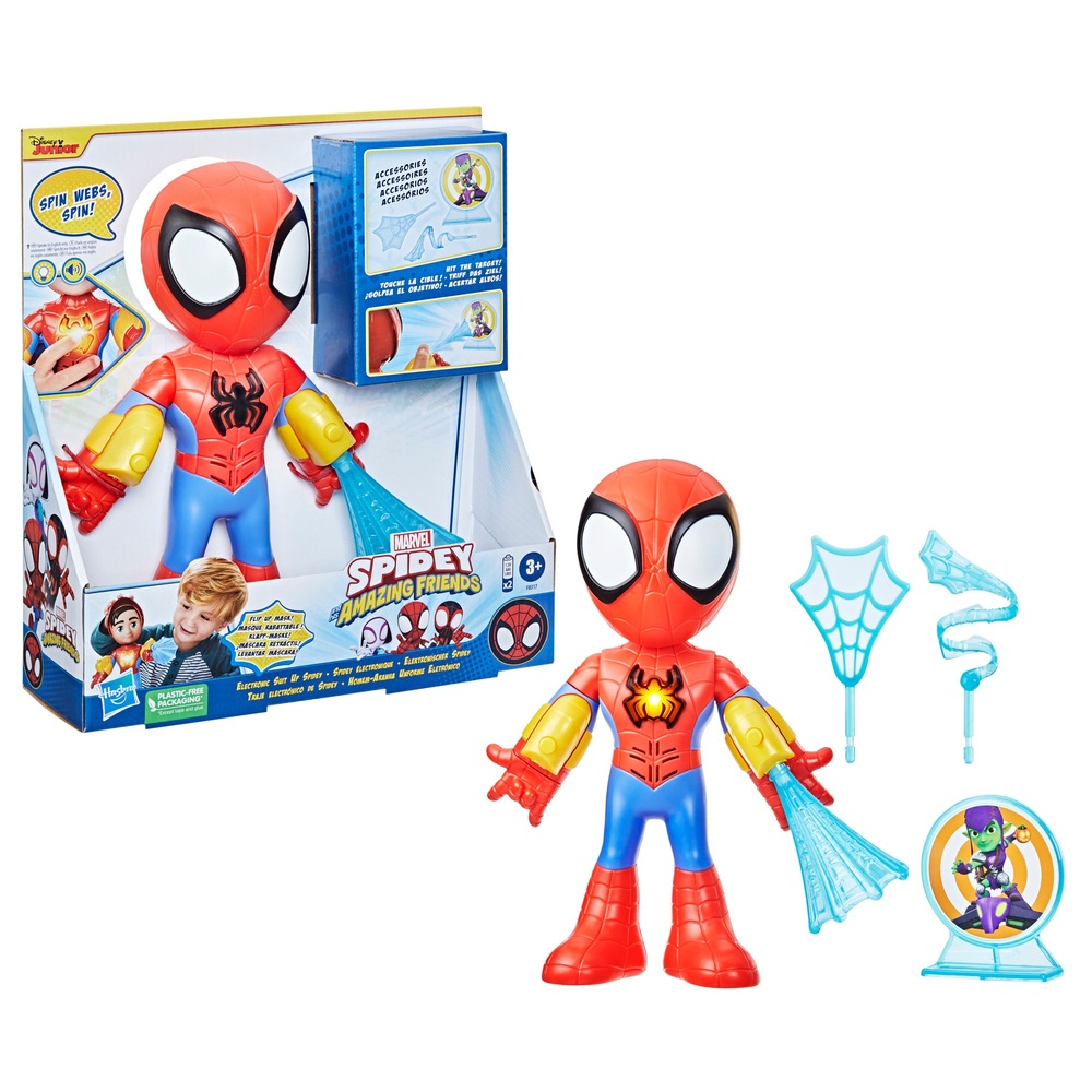 Hasbro Spidey and His Amazing Friends Electronic Suit Up Spidey Action  Figure