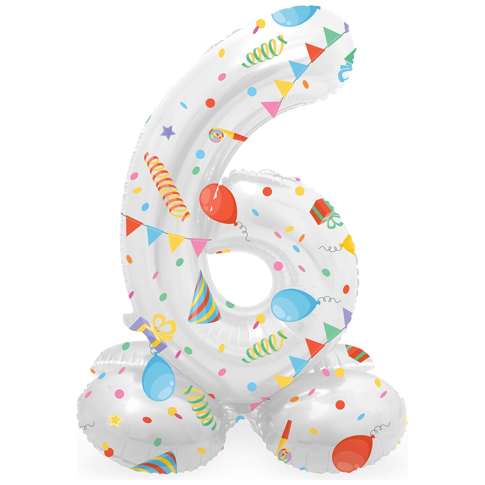 Folien-Zahlenballon Joyful Party Zahl 6 Gr. 41 cm | Smyths Toys Österreich