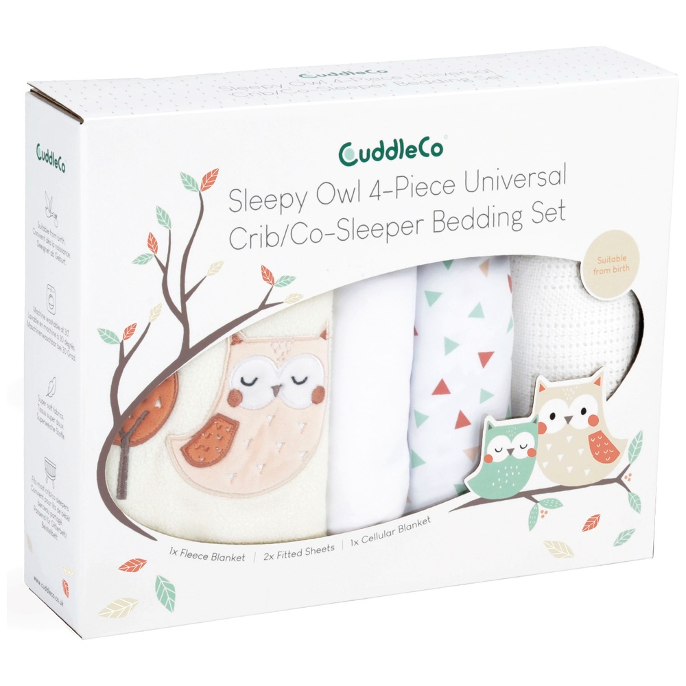 CuddleCo Sleepy Owl 4 Piece Crib Bedding Set Smyths Toys UK