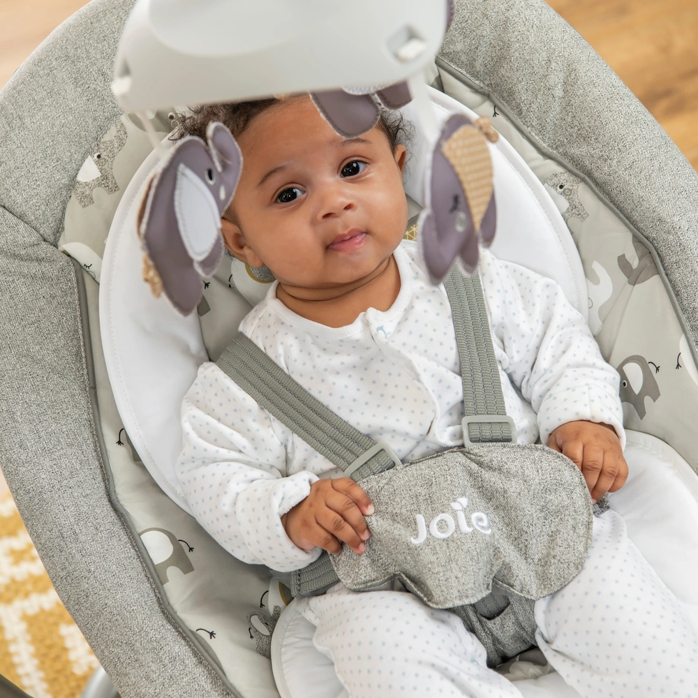 good vibrations werdohl Joie Serina elektrische Babyschaukel Elephant Duo mit Licht und Sound grau