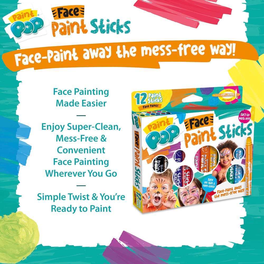 Paint Pop 12 Face Paint Sticks | Smyths Toys UK