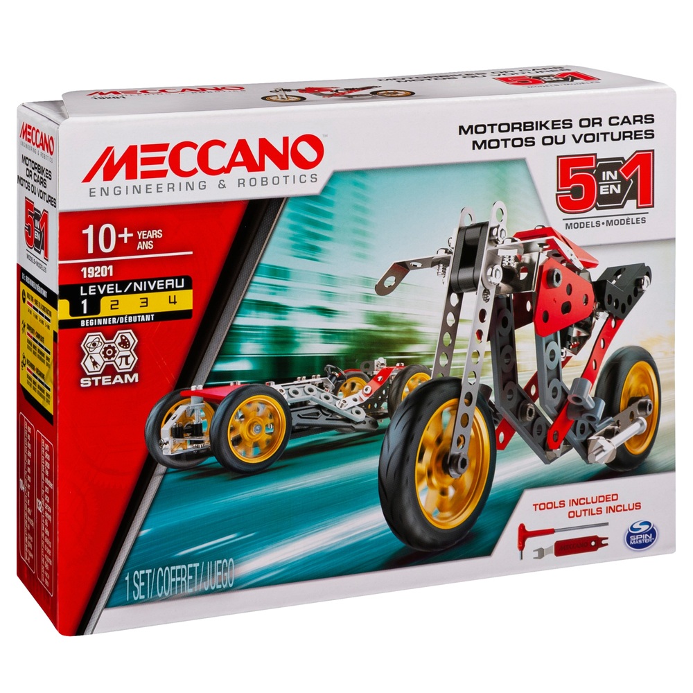 Meccano - Construction 5 en 1 Motos et Voitures