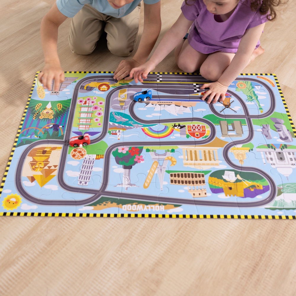 Melissa & Doug 48Piece Racetrack Floor Puzzle Smyths Toys UK