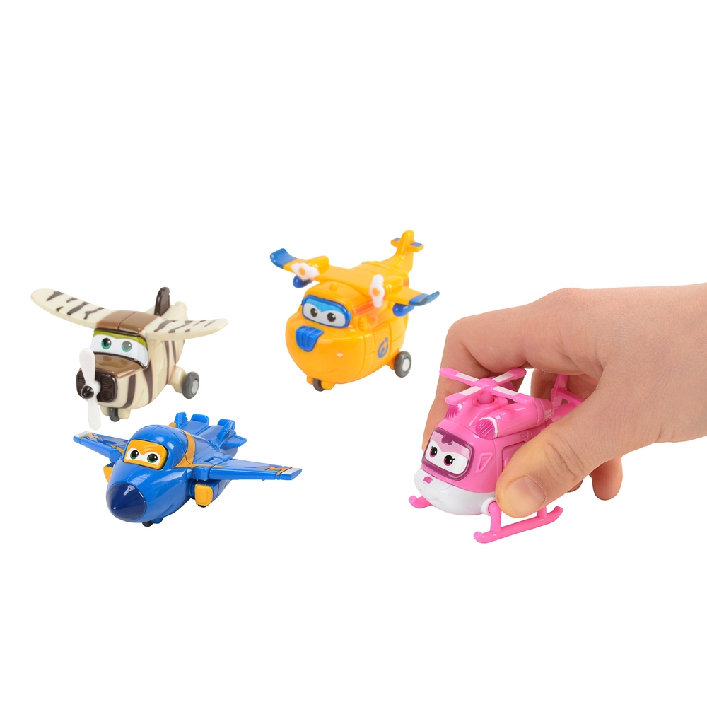 Super Wings Transform-a-Bots-Set mit 4 Figuren Donnie, Dizzy, Jerome ...