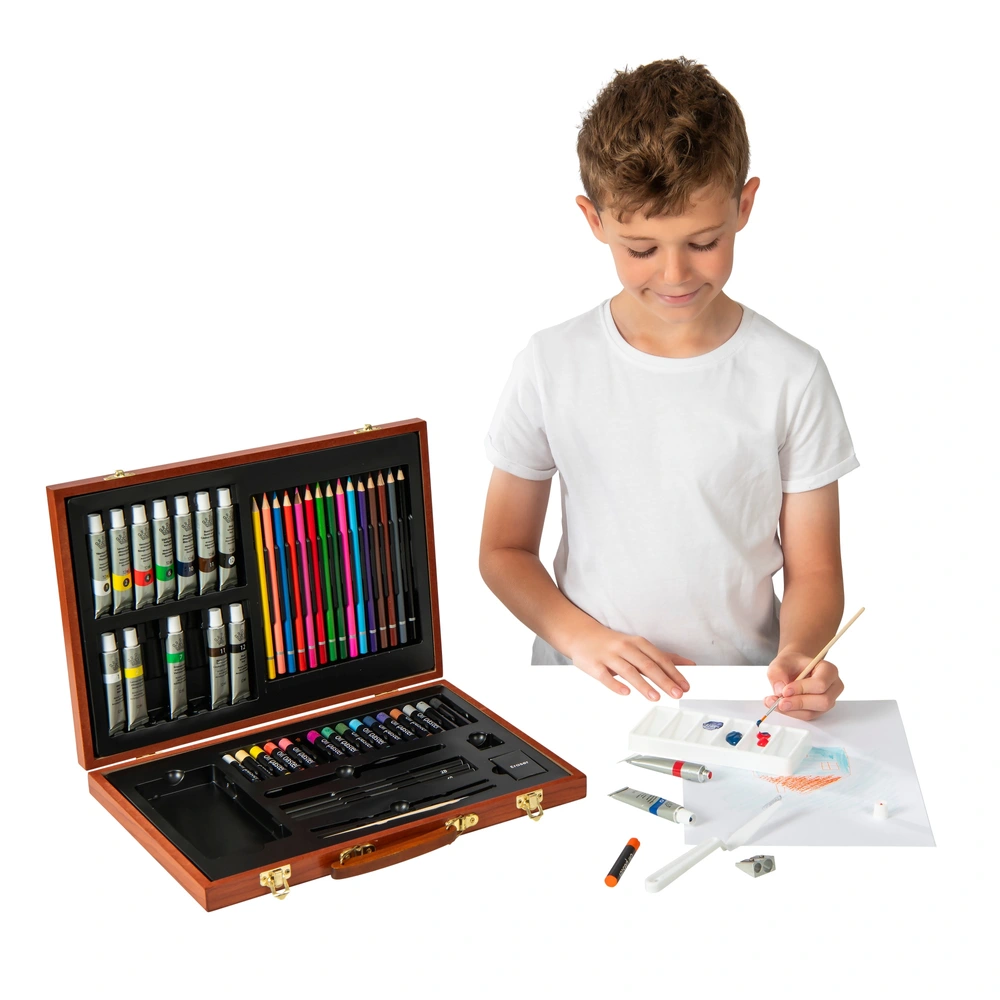 Artist Collection Wooden Box Art Set 55 Pieces | Smyths Toys UK
