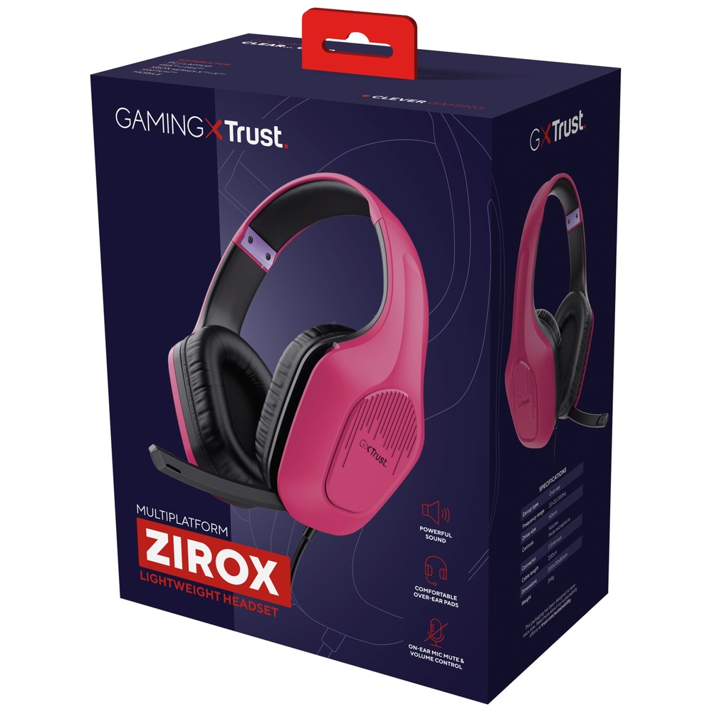 Trust Gaming-Headset Gxt 415 Zirox 24992 Rose PLAYSTATION Xbox PC  Commutateur