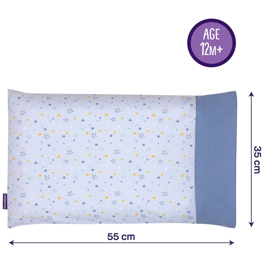 ClevaMama ClevaFoam Toddler Pillow Case Blue Smyths Toys UK