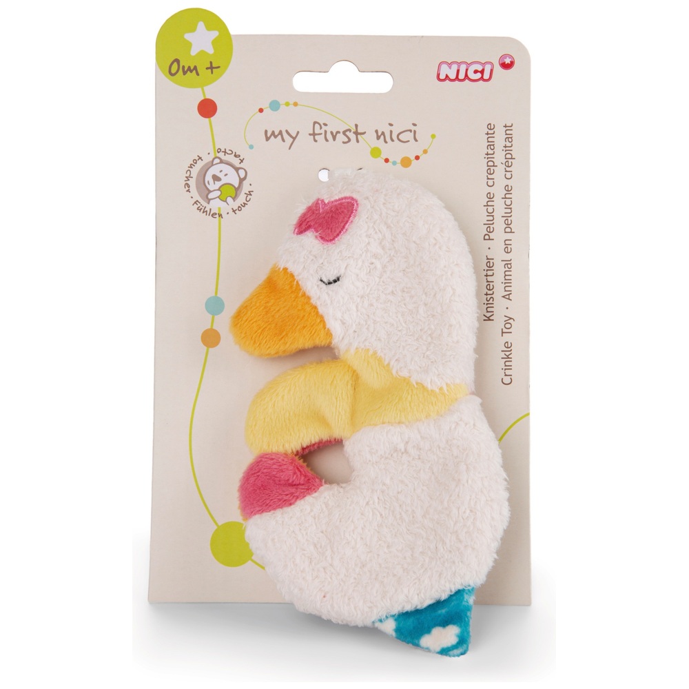 NICI Knistertier Gans Gilli 14 Cm - Kuschelweiches Babyspielzeug Mit Knistereffekt Für Die Sinne