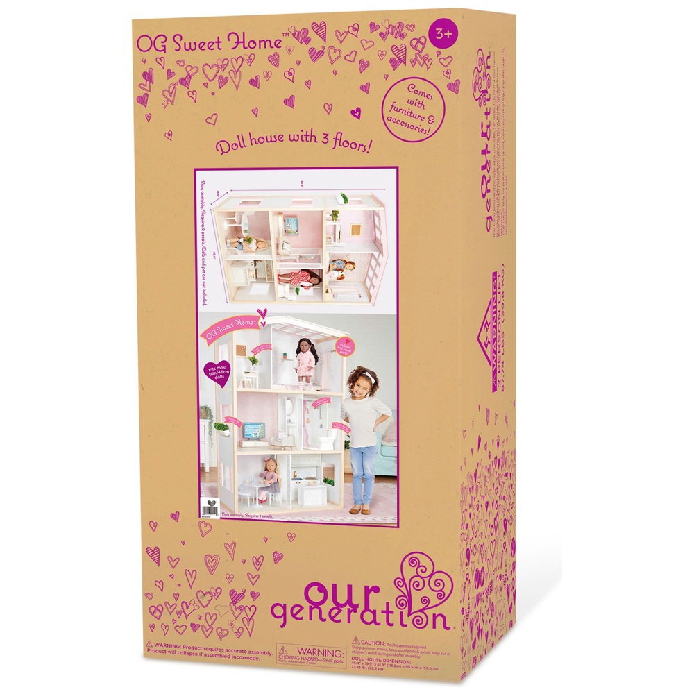 Sweet Home, Dollhouse Playset for 18 Dolls