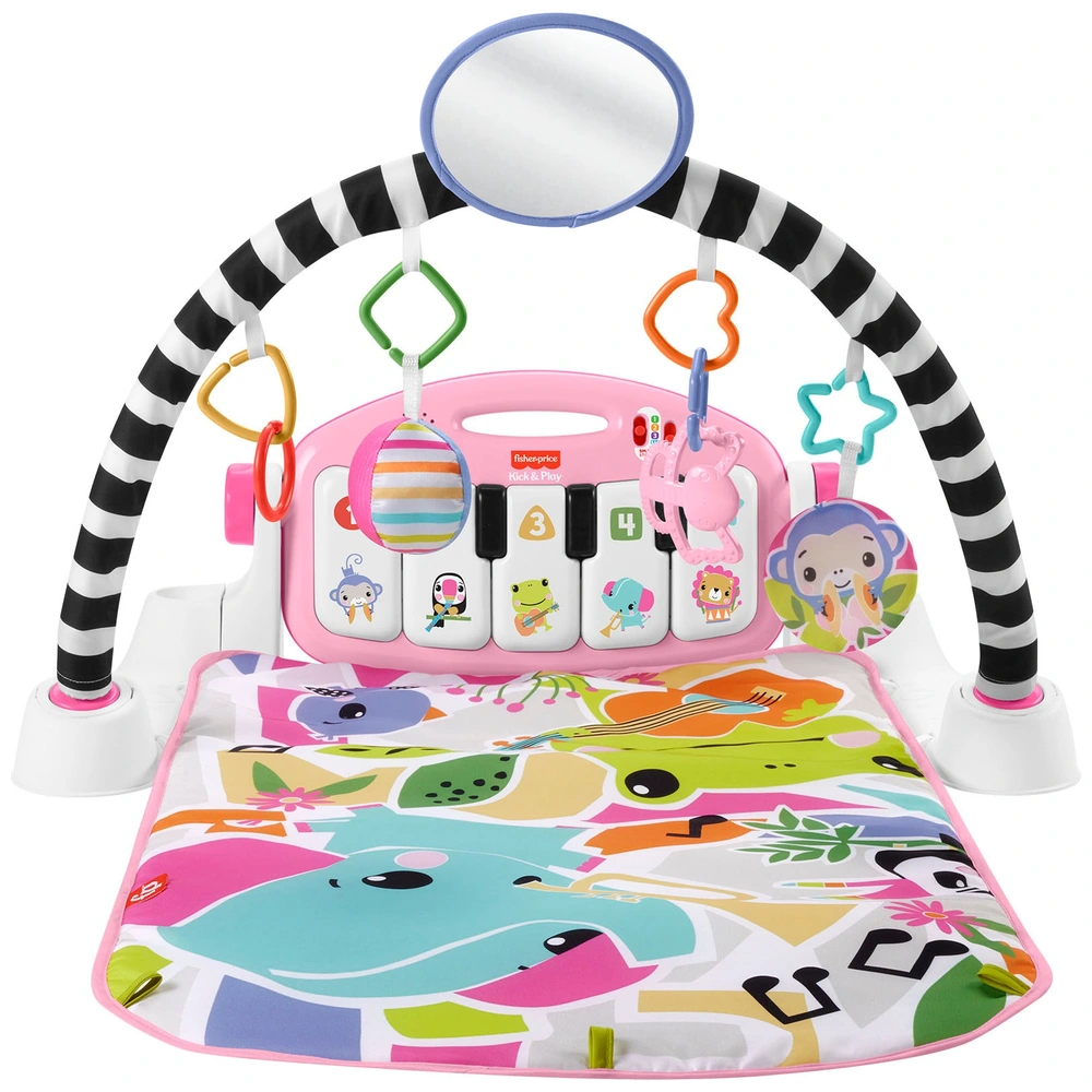 Fisher-Price Glow and Grow Kick Play Piano Baby Gym Pink
