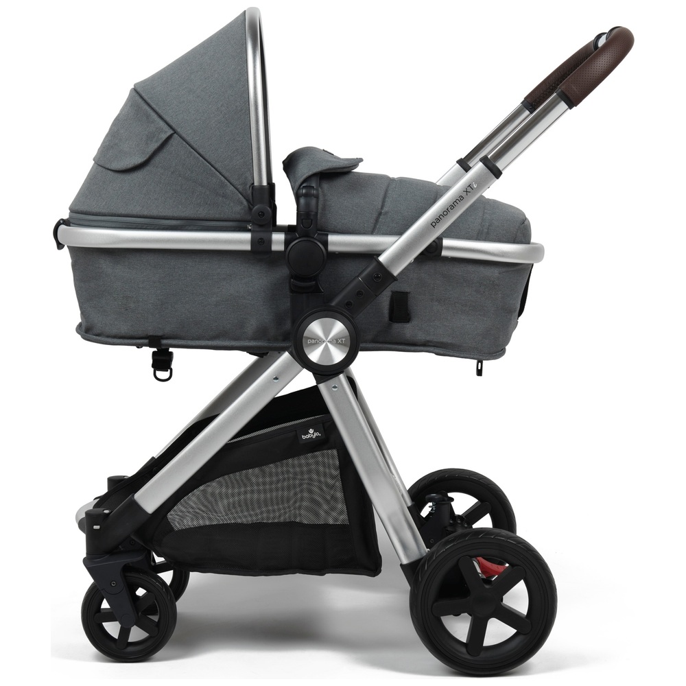 Babylo Kinderwagen 3 in 1 Set Panorama XTi mit Zubehor Grey grau