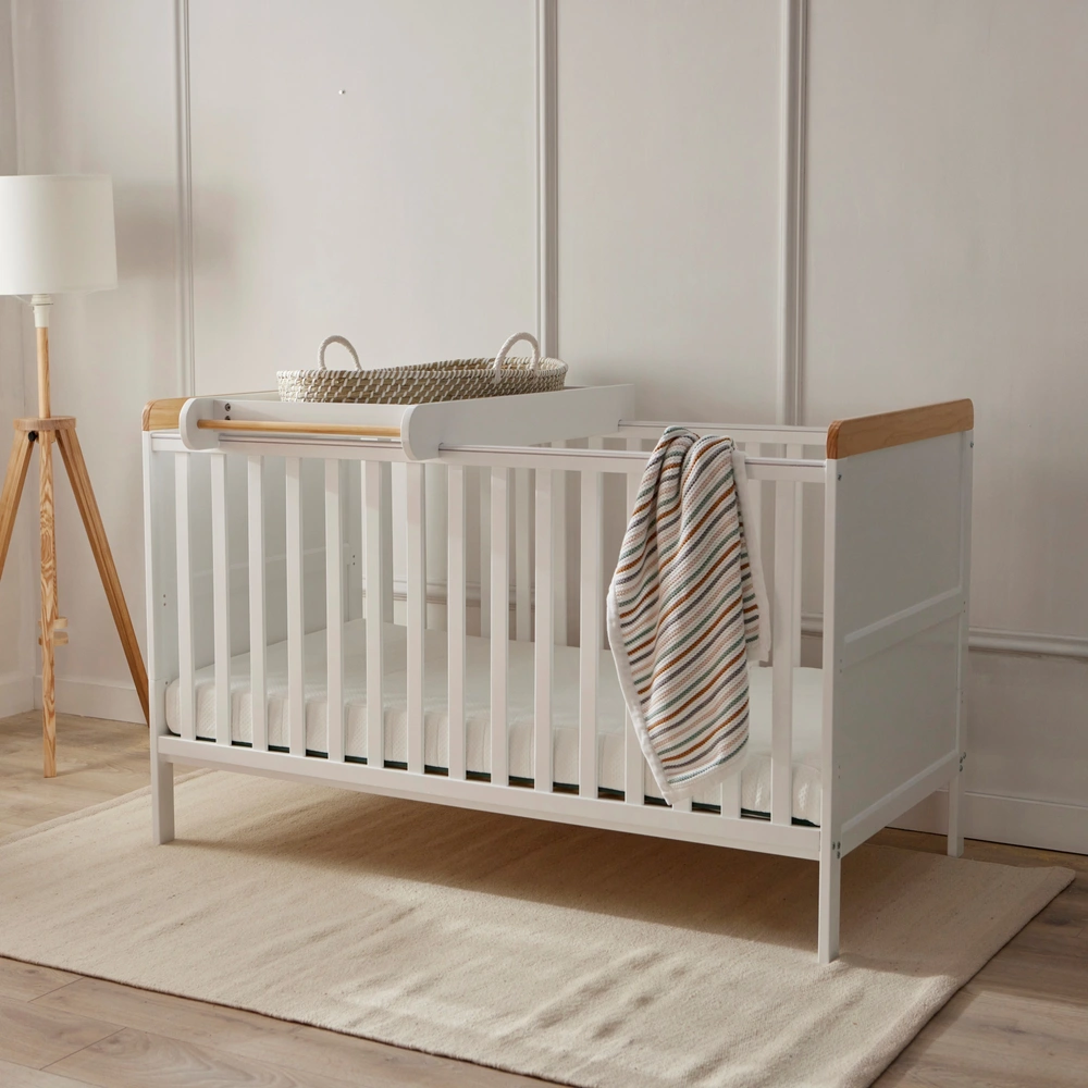 Baby Elegance Haddington Cot Bed with Changing Unit White