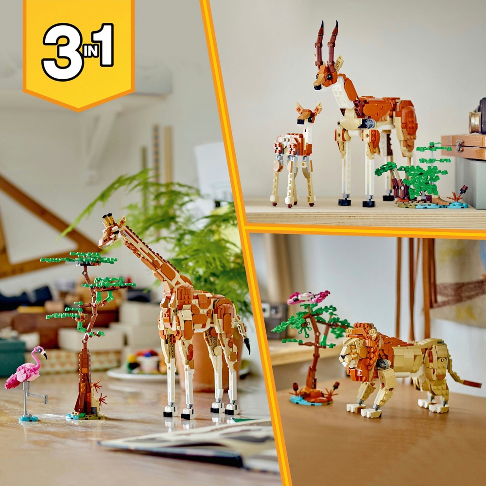 LEGO Creator 31150 Wild Safari Animals 3-in-1 Toys Set | Smyths Toys ...