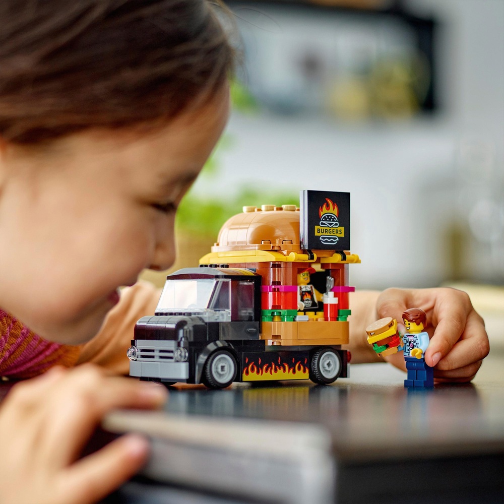 LEGO City 60404 Burger Van Food Truck Playset | Smyths Toys Ireland