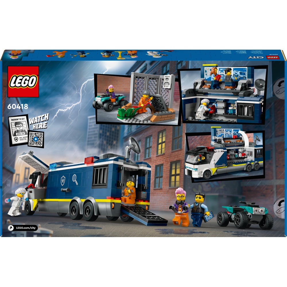 LEGO City 60418 Police Mobile Crime Lab Truck Toy Set | Smyths Toys UK