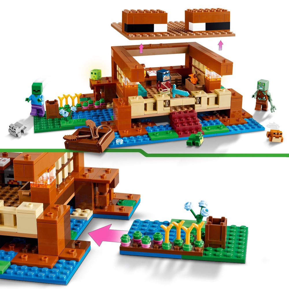 LEGO Minecraft 21256 The Frog House Toy with Animal Figures Set ...