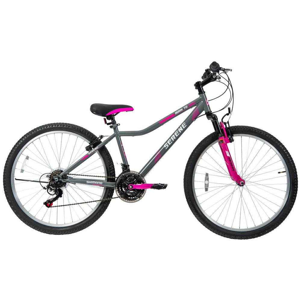 26 Inch Serene Mountain Bike in Grey and Pink Smyths Toys Ireland