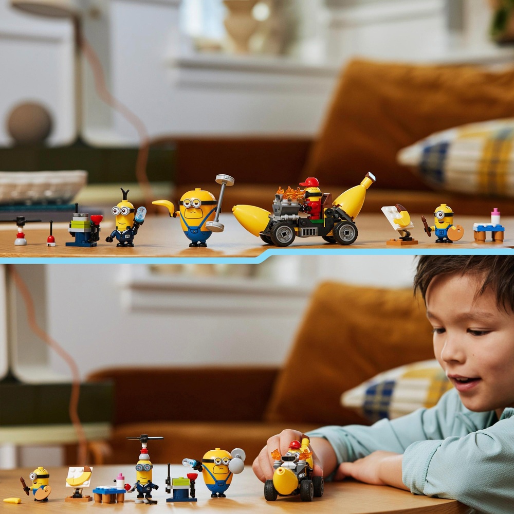 LEGO Despicable Me 75580 Minions and Banana Car Toy Set | Smyths Toys UK