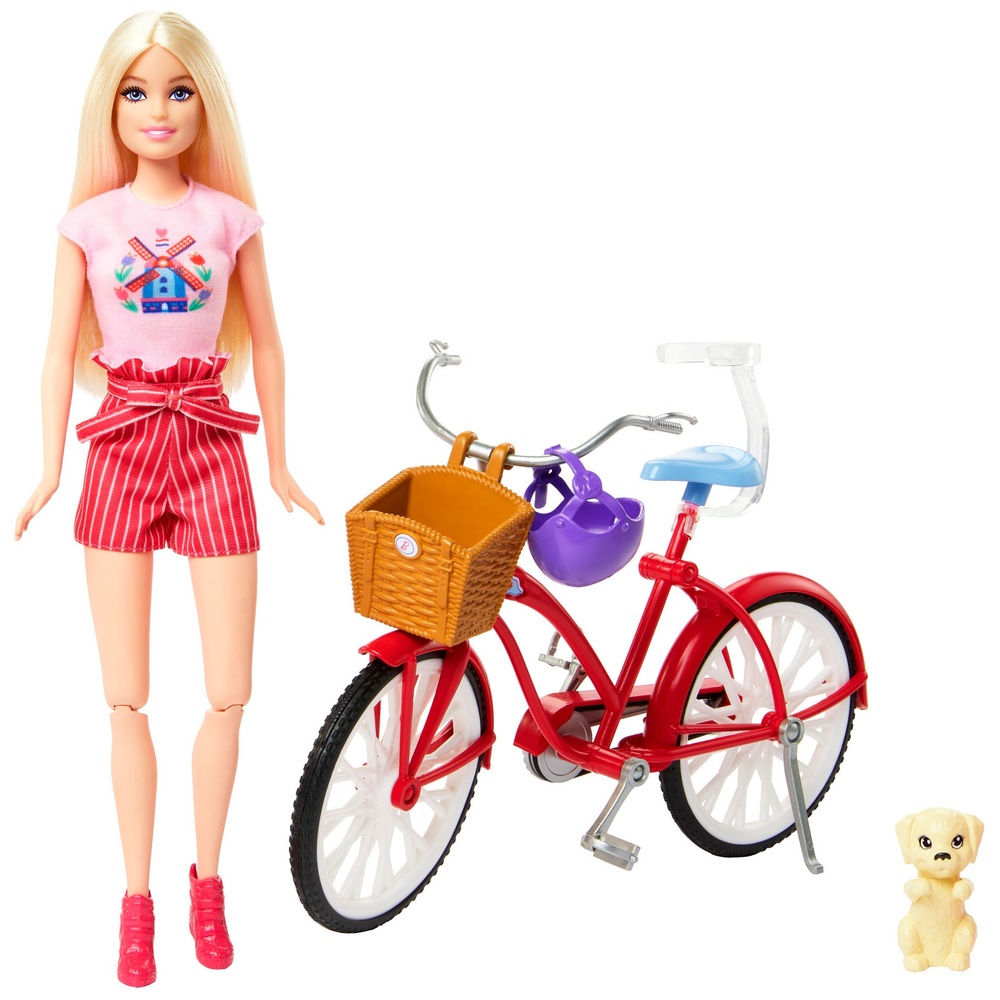 Barbie Doll Pink Passport Holland Barbie with Bicycle Smyths Toys UK