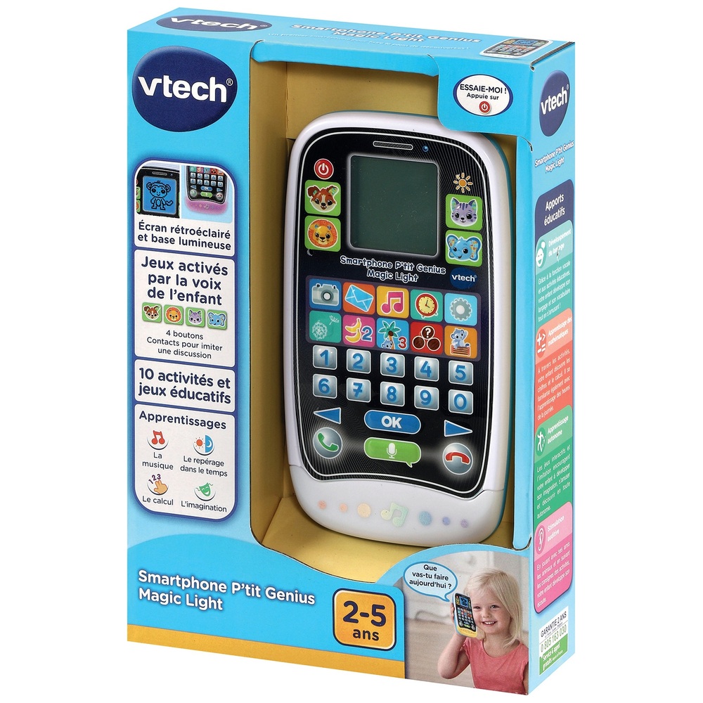 Smartphone P'tit Genius magic light VTech : King Jouet, Tablettes et  téléphones VTech - Jeux électroniques