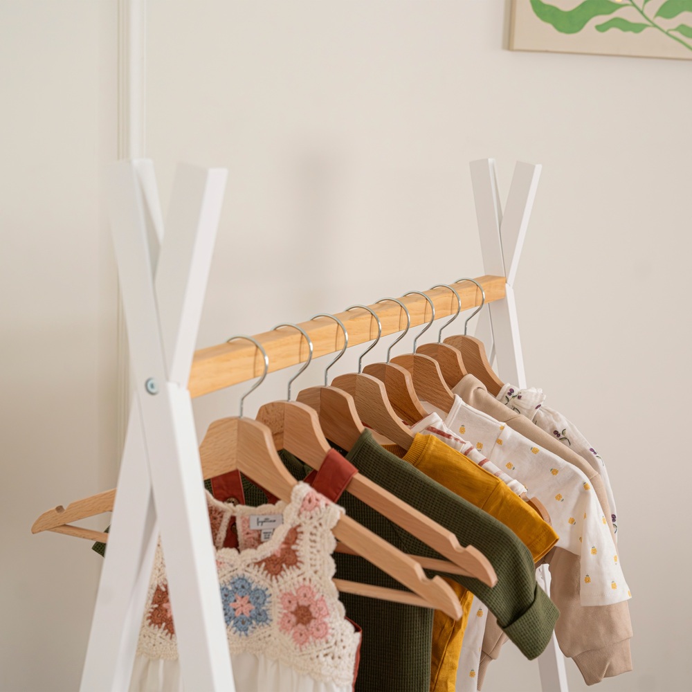 CuddleCo Nola Clothes Rail White & Natural Wood | Smyths Toys UK