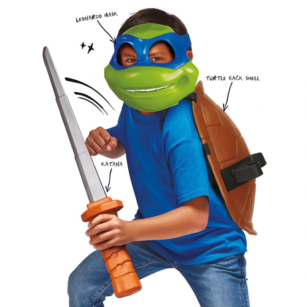 Bonnet Masque Ninja Turtles Leonardo - Tricot Coton Vert - Taille Unique - Occasion