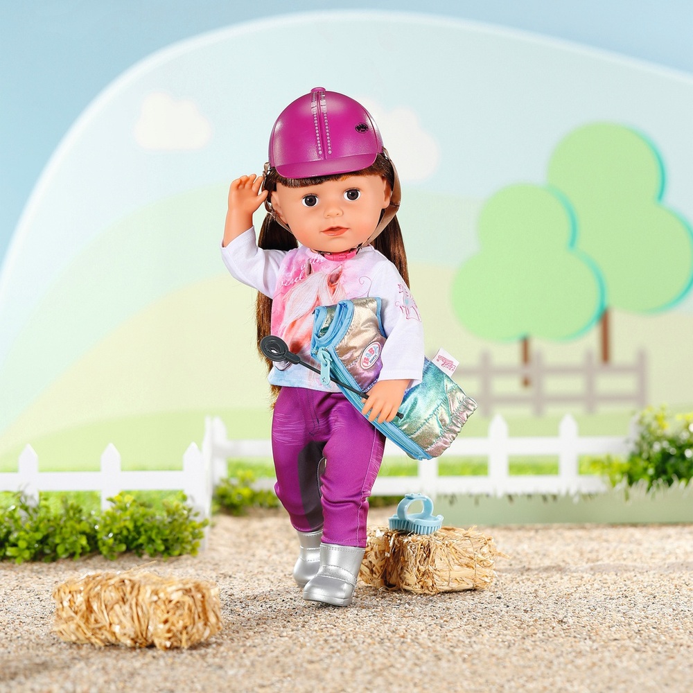 BABY Born Deluxe Conjunto Vaquero – Vestido, Leggings, Gorro Y Zapatos Para Muñecas De Hasta 43 Cm, Regalo Para Niños +3 Años