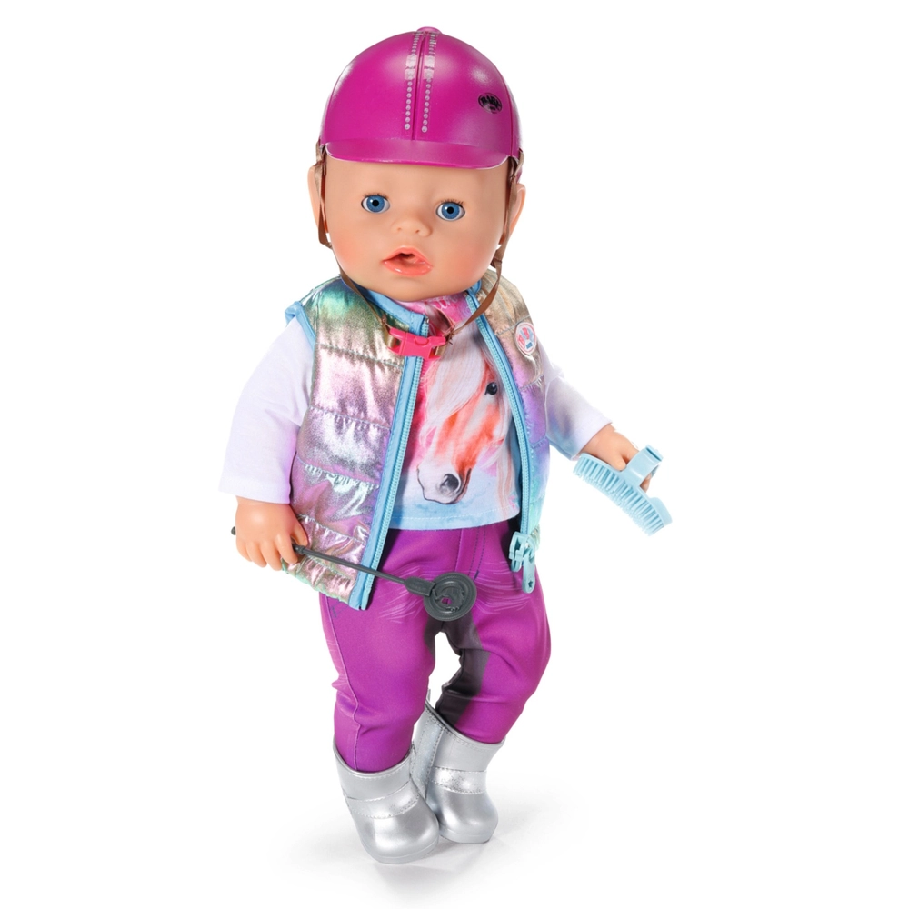 BABY born Outfit met jas - Voor 43cm poppen - Bevat een top, broek en kledinghanger - Gemakkelijk voor kleine handen - Promoot emphatie en sociale