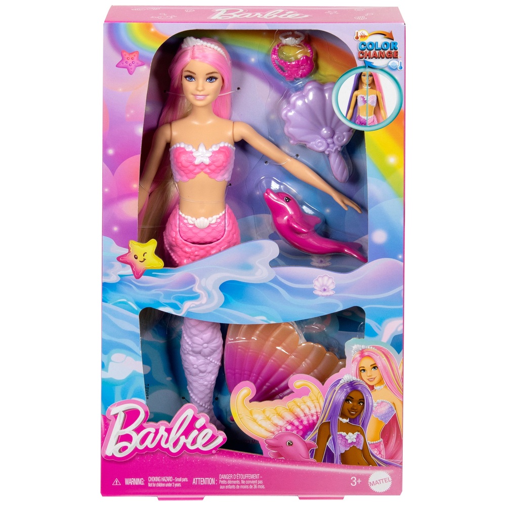 Barbie Meerjungfrau Puppe mit Farbwechsel pink | Smyths Toys Schweiz