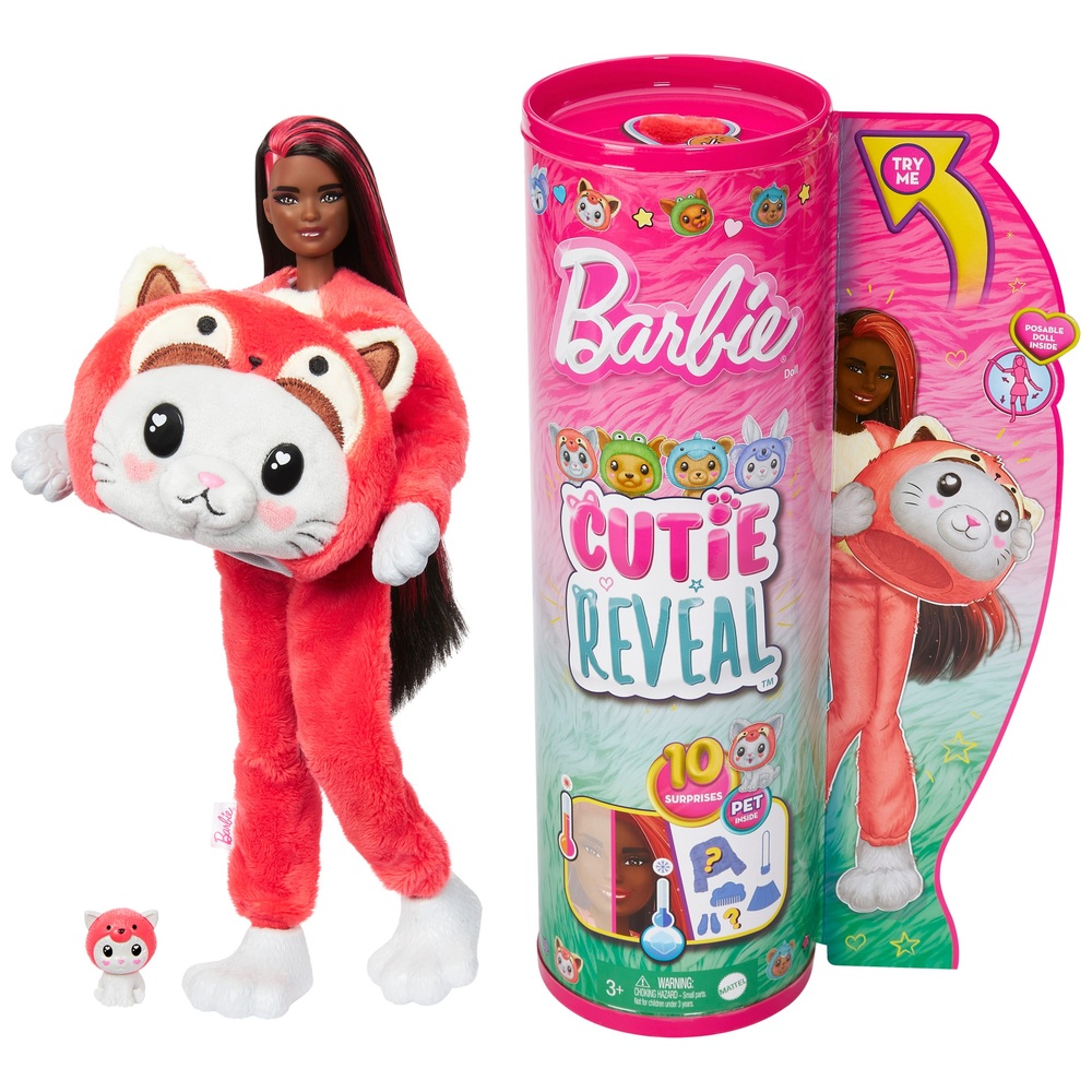 Poupée Barbie Cutie Reveal Chat Panda Roux