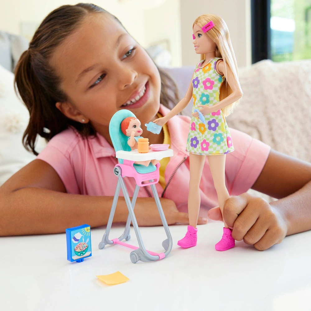 Barbie Skipper Poupée Baby-Sitter avec Repas de Bébé Smyths