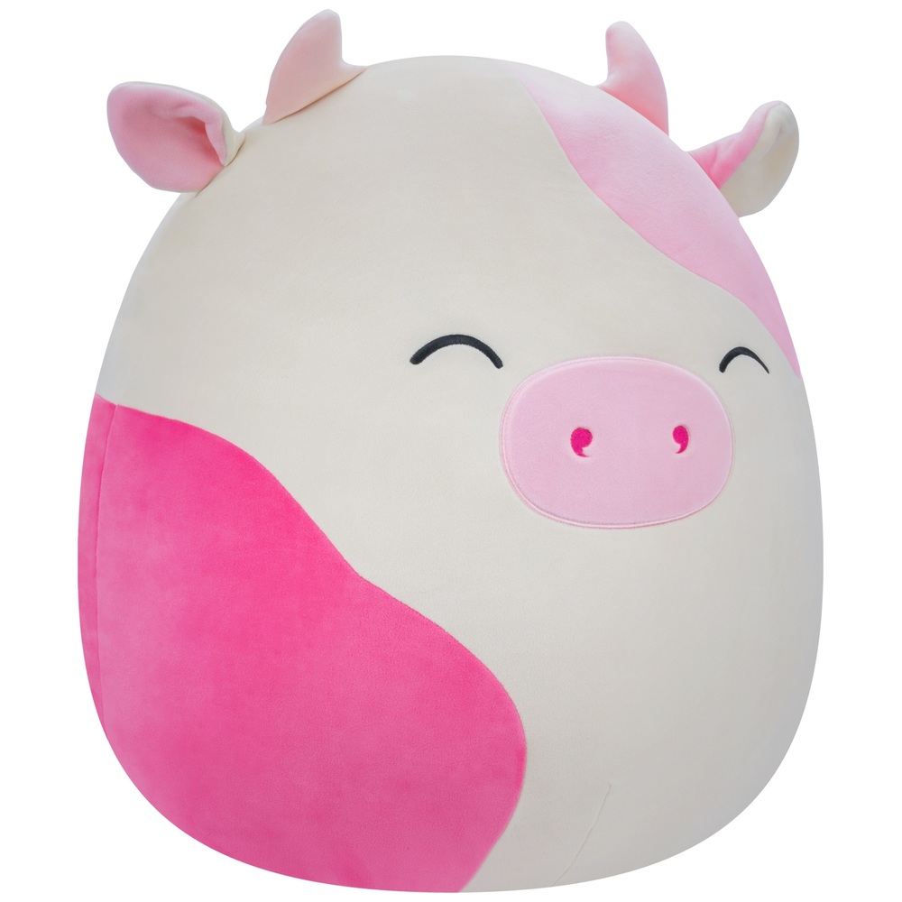 Original Squishmallows 40cm Caedyn the Pink Cow Soft Toy | Smyths Toys ...