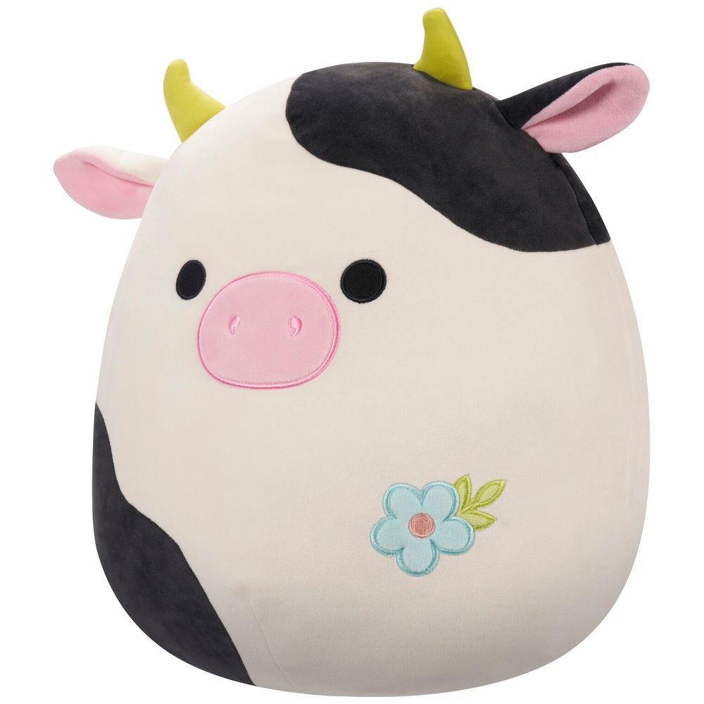 Original Squishmallows 40cm Connor the Easter Cow with Flower ...