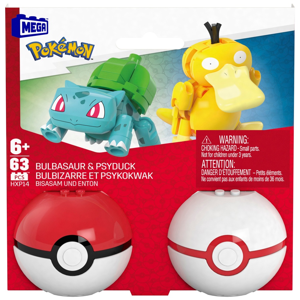 Mega Pokémon Bulbasaur & Psyduck Poké Ball 2 Pack | Smyths Toys UK