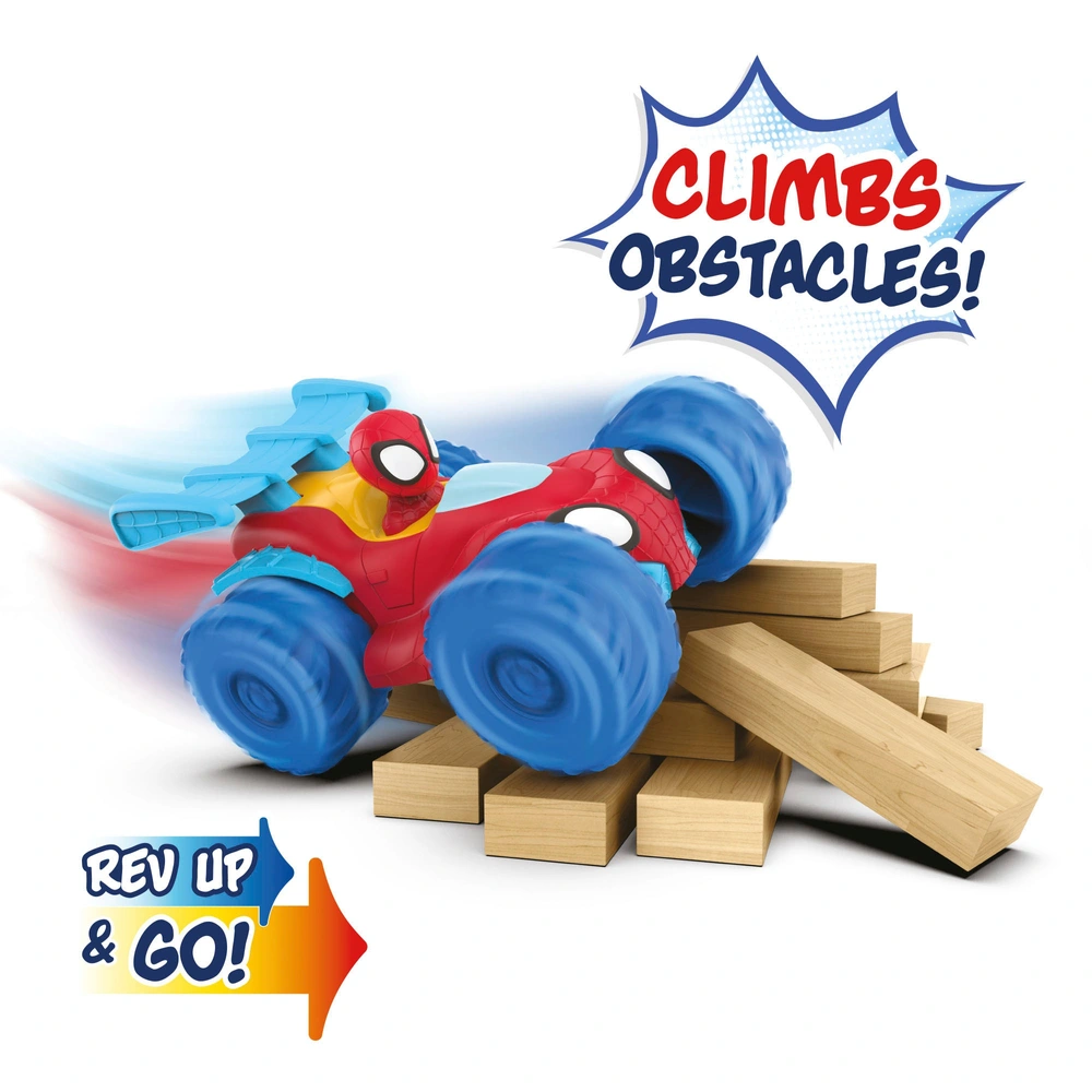 Vehículo De Motor Spidey De 7 Pulgadas – Sube Obstáculos Con Movimiento Real, Juguete Oficial De Marvel