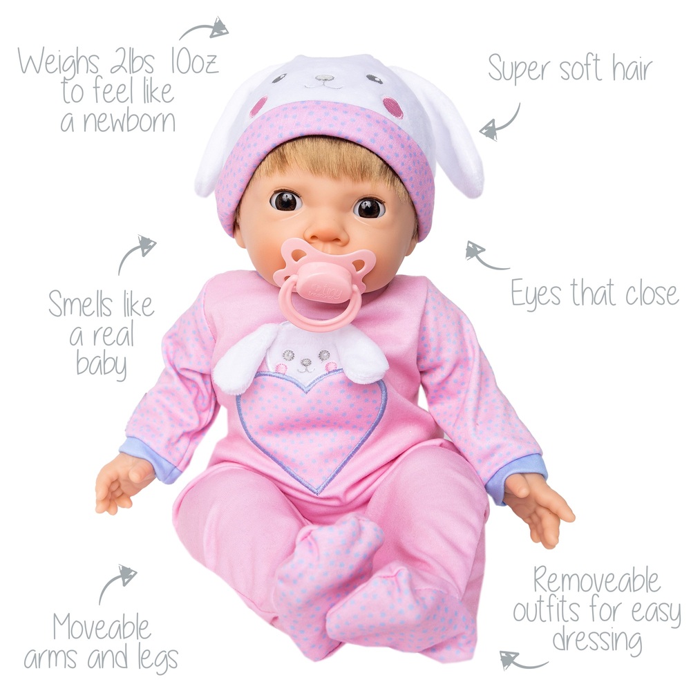 Tiny Treasures 44cm Weighted Peekaboo Bunny Reborn Baby Doll | Smyths ...