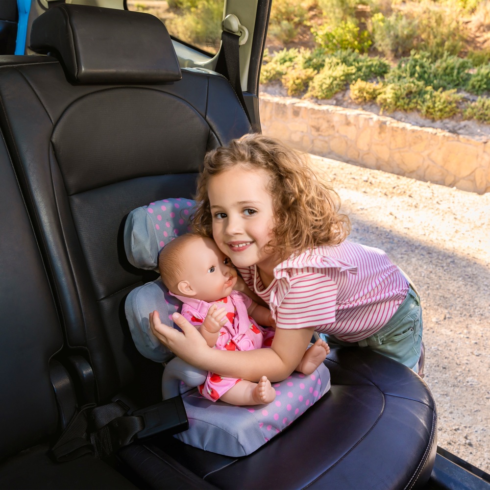 Doll Car Seat in Pink and Grey Smyths Toys UK