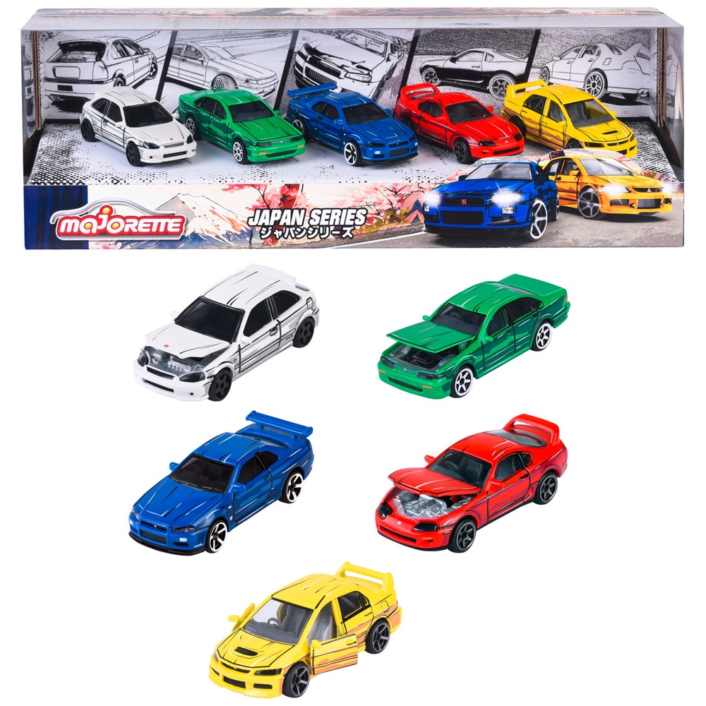 Majorette Japan Series Die-Cast Spielzeugautos 1:64 5er Set | Smyths ...