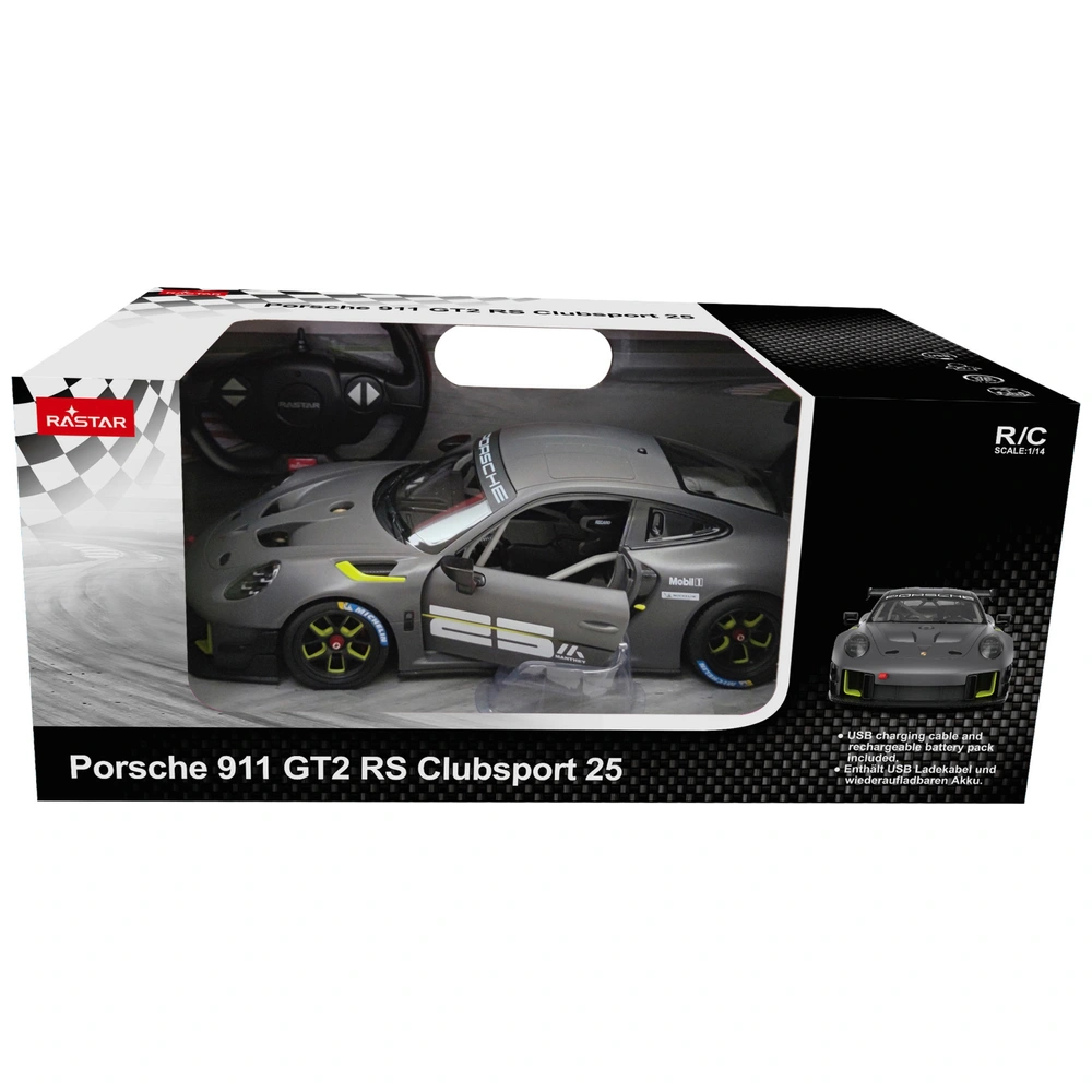 モリガング　RADIO CONTROL PORSCHE 911 GT2 Ferngesteuertes Auto Porsche 911 GT2 RS Clubsport 25 1:14 grau