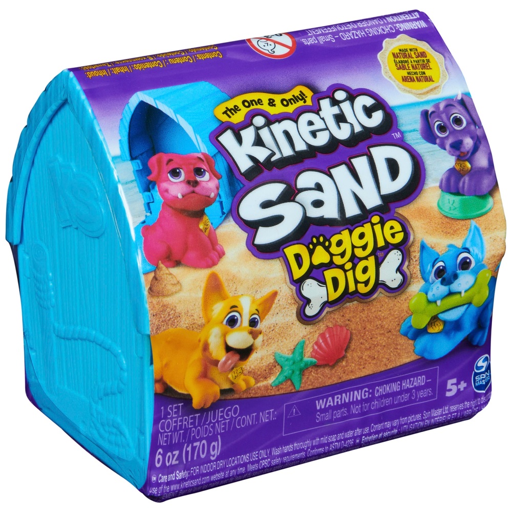Kinetic Sand Doggy Dig Set mit Strandsand und 2-in-1-Hunde-Figur 170 g  sortiert