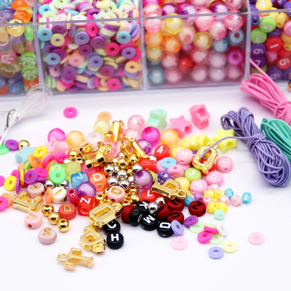 4000 Stück Perlen Set Für Armbänder – Mit Buchstaben, Anhängern, Elastischem Band, DIY Freundschaftsarmband