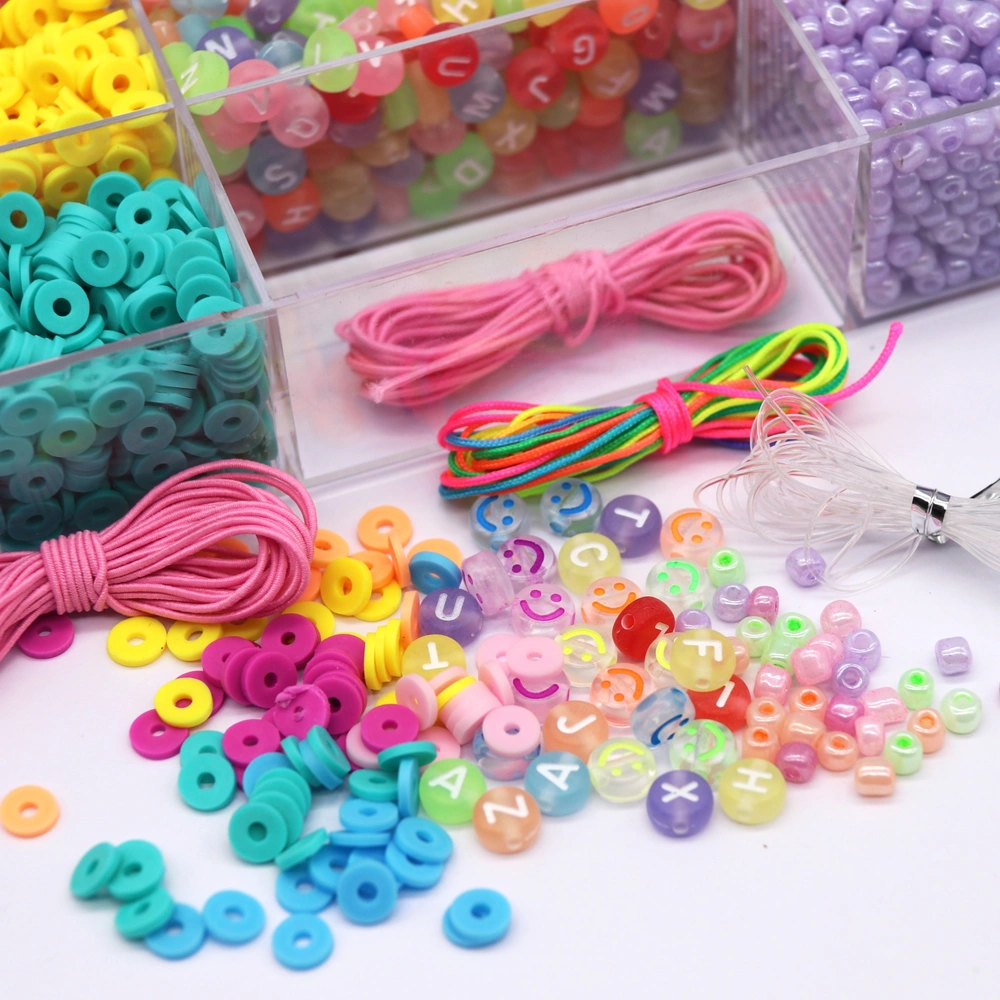 4000 Stück Perlen Set Für Armbänder – Mit Buchstaben, Anhängern, Elastischem Band, DIY Freundschaftsarmband