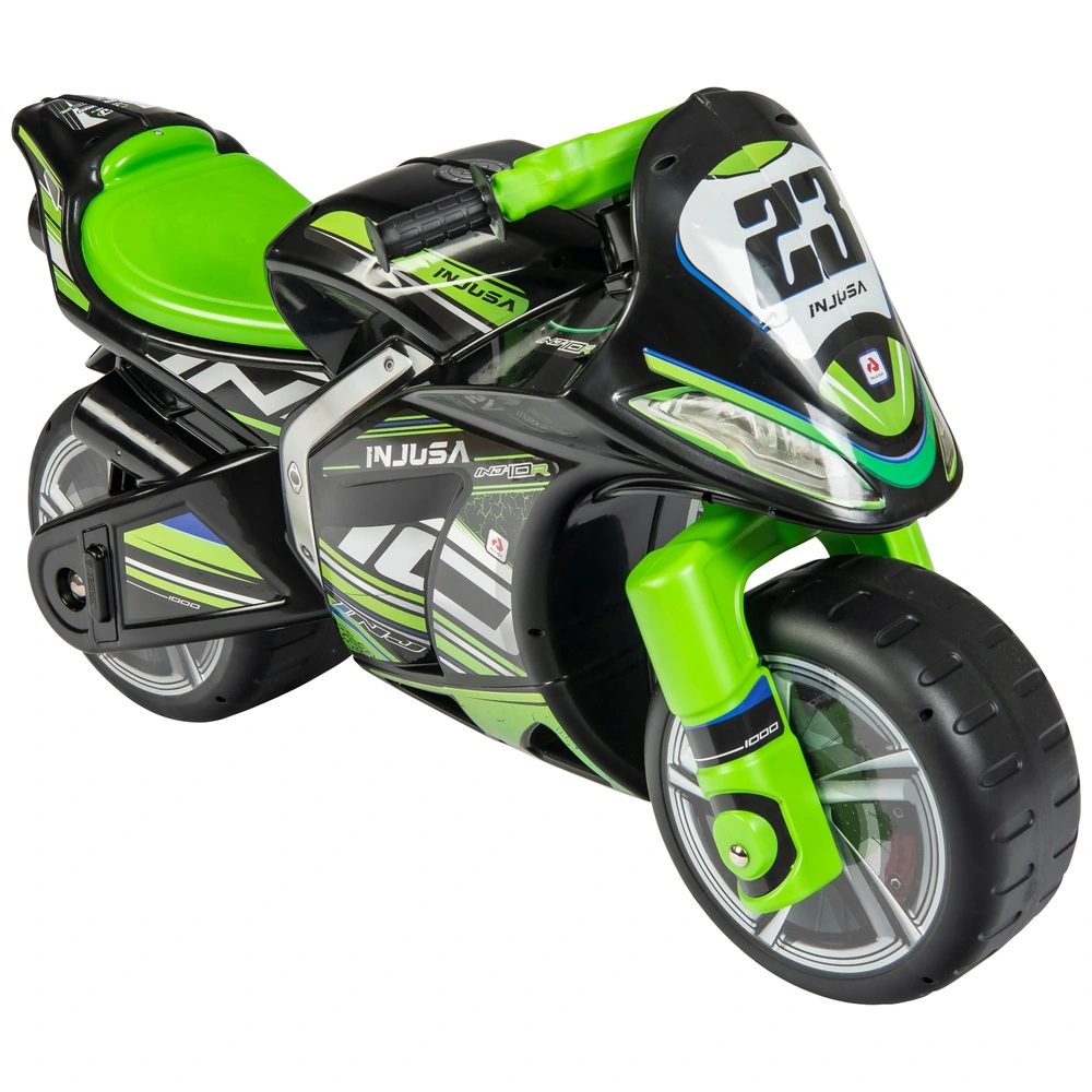 Injusa Motorbike Push-Along Ride On Green Smyths Toys UK