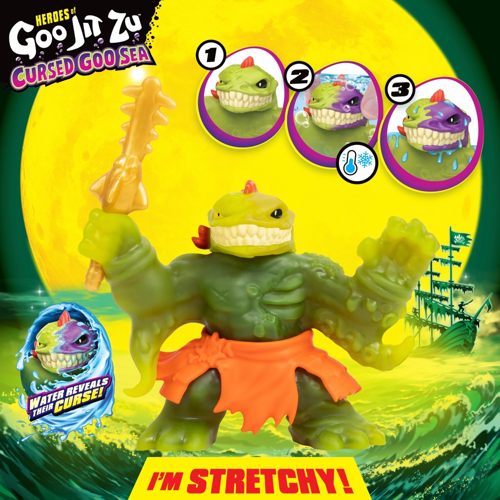 Heroes of Goo Jit Zu Cursed Goo Sea | Super Gooey, Goo Filled Toy Blazagon  Action Figure Hero Pack | with Color Changing Face That Reveals His Curse 