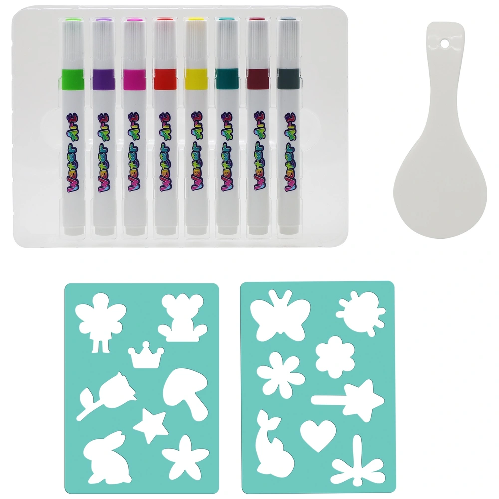 Silverlit - Water Art Pack Deluxe : Kit Dessin Magique à L’eau, Cuillère Magique, Dessins Flottants - Jeu Créatif Dès 3 Ans, Feutres, Stickers Inclus - 9