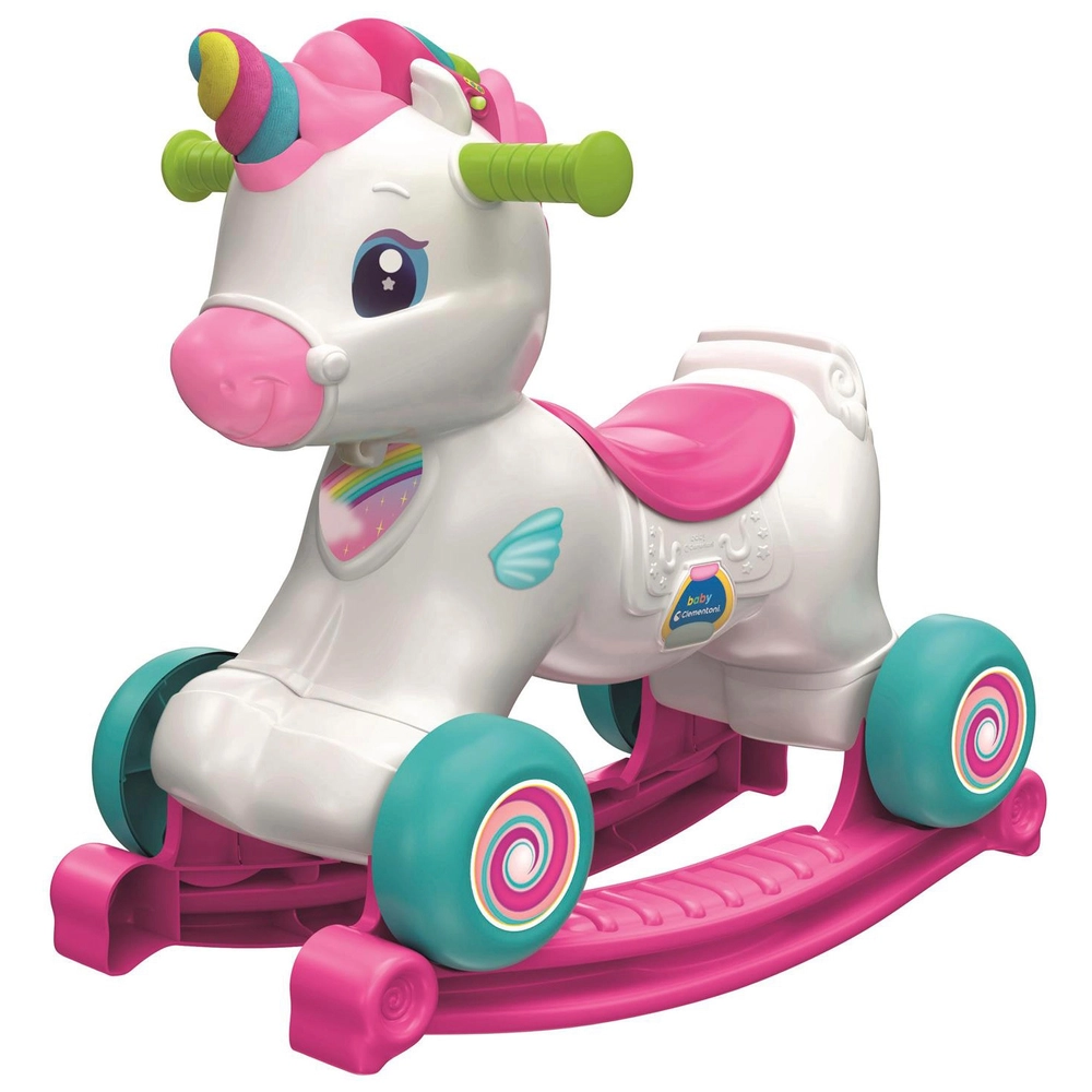 3 x JEUX UNICORN M?TALLIS? PLUMES EN NOIR STANDARD Baby Clementoni 3-in-1 Unicorn Interactive Activity Ride On
