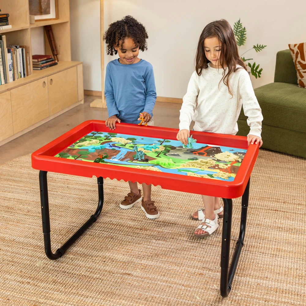 Play Tray Play Table with Sea Life and Dinosaur Play Mat Set