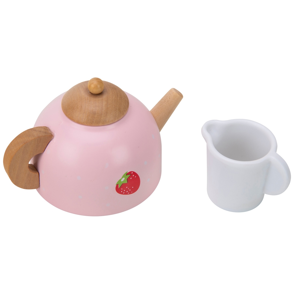 Pink wooden tea set deals