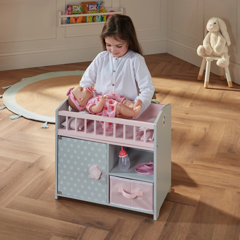 Ivy Lily Wooden Baby Doll Bed and Changing Station Smyths Toys UK
